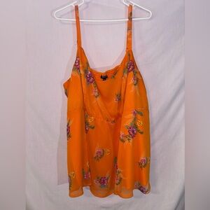 Torrid Orange Floral Elastic Back Top